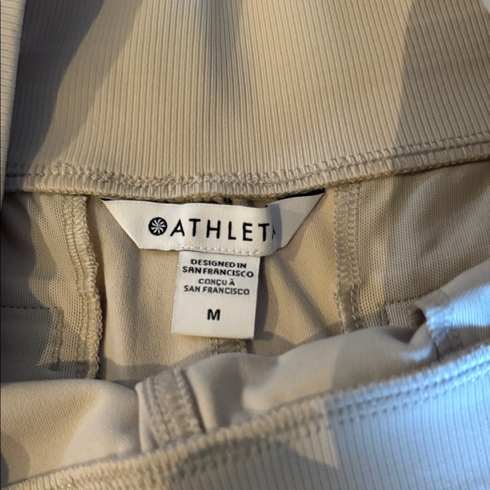 Athleta Women's Cream Track Pants - Picture 2 of 4